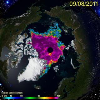 Satellite picture of arctic ice