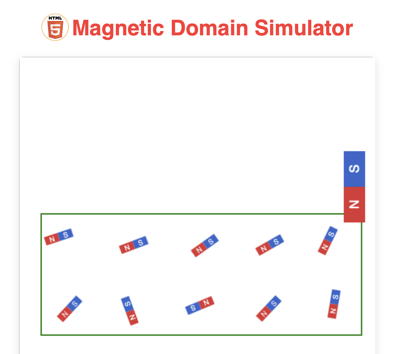 Picture of the magnetic domains simulator