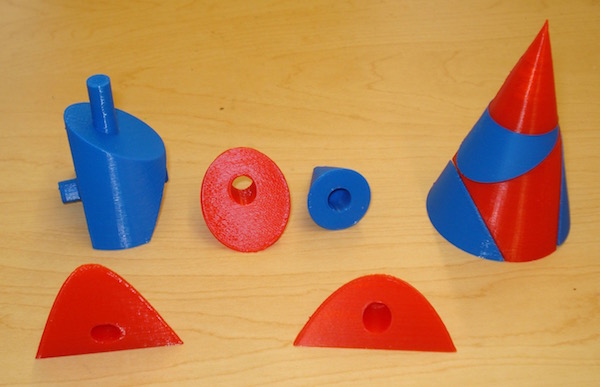 Picture of the cone of Apollonius showing conic sections.