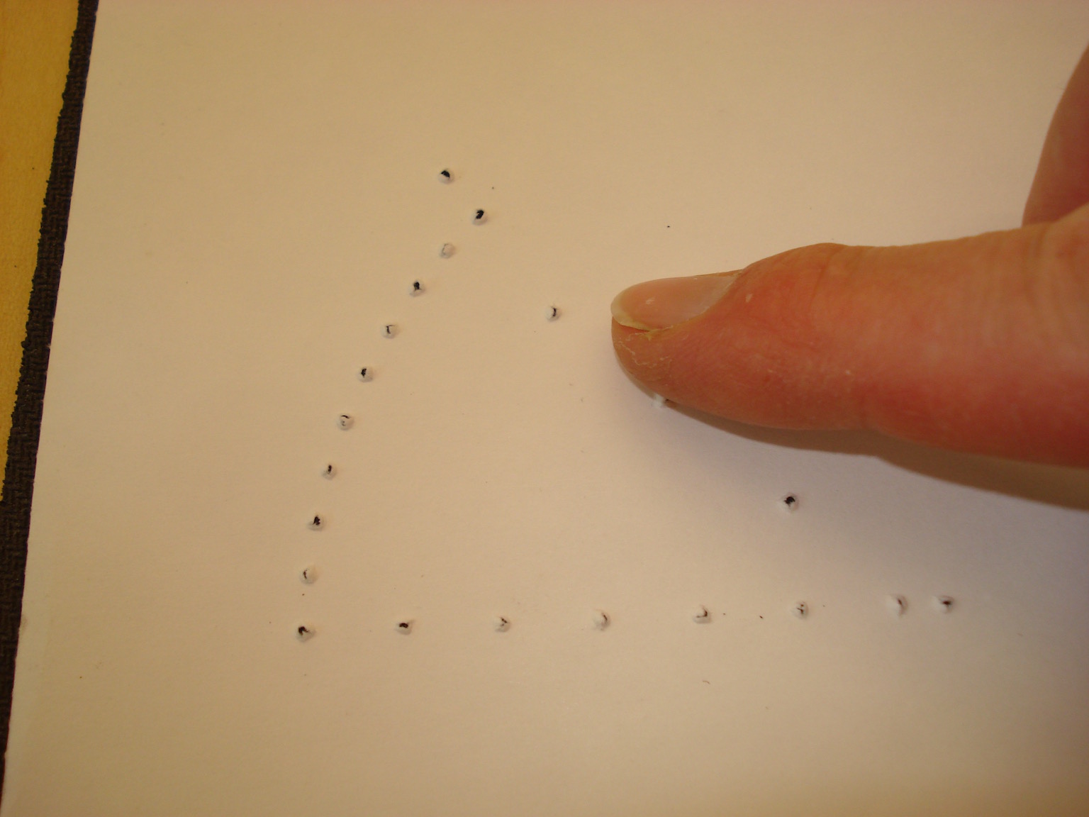 Picture of marking the angle on the outside.