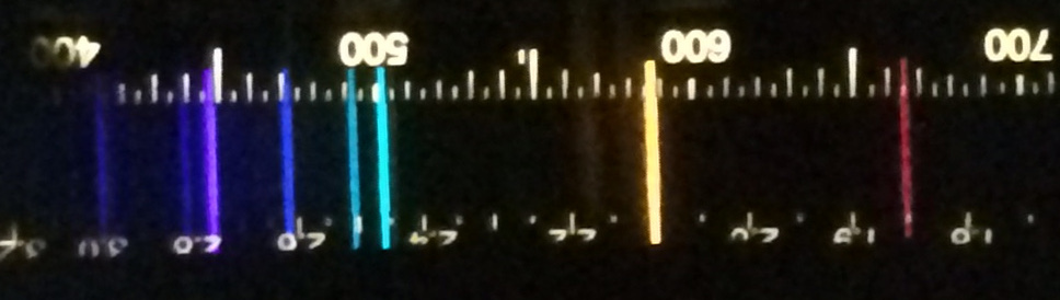 Emission Spectrum of Helium as seem with a spectrometer