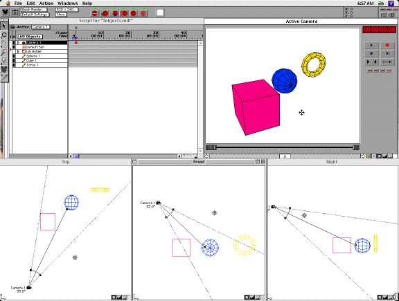 Image of the Presenter screen
with three object.