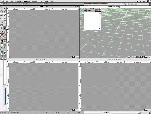 Image of the ModelPro screen
at start.