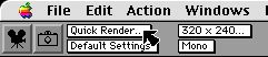 Close-up of the rendering icons