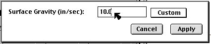 Gravity dialog box.